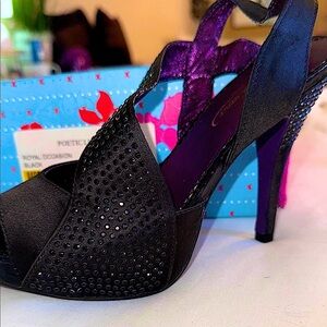 NWT Poetic License Black & Purple Heels New In Box